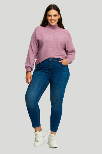 Sweter o luźnym kroju, jasny róż