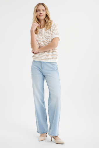 Bawełniany sweter z krótkim rękawem