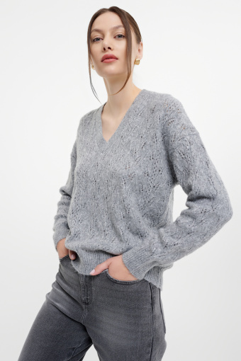 Sweter z ażurowym wzorem