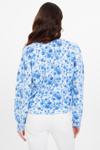 Stylowy kardigan w niebieskie kwiaty