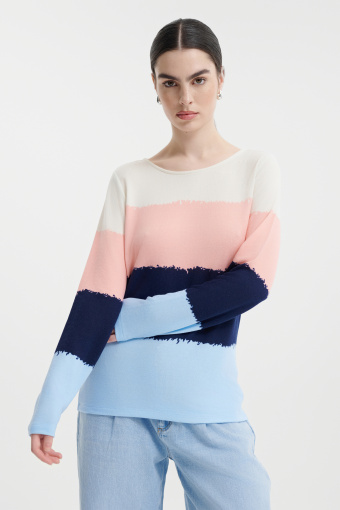 Sweter o dopasowanym kroju w pasy 