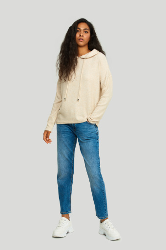 Sweter z kapturem z miękkiej dzianiny Sweter z kapturem z miękkiej dzianiny