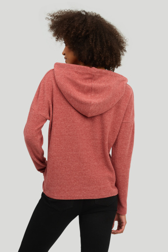 Sweter z kapturem z miękkiej dzianiny