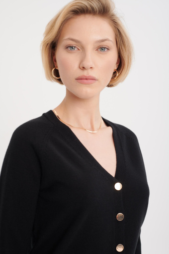 Czarny kardigan oversize z guzikami
