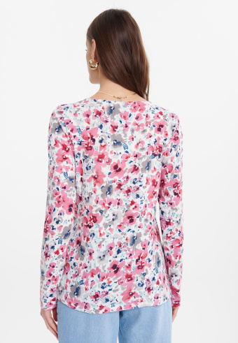 Lekki sweter z kolorowym nadrukiem