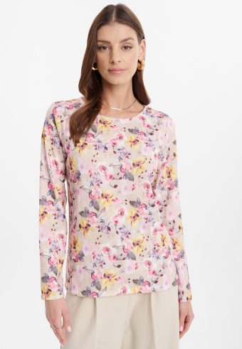 Uniwersalny sweter z nadrukiem w kwiaty