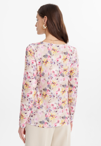 Uniwersalny sweter z nadrukiem w kwiaty