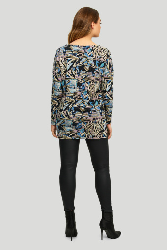 Sweter z miękkiej dzianiny z nadrukiem