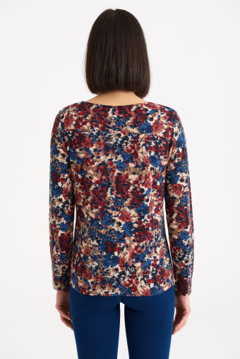 Uniwersalny sweter z długim rękawem, nadruk "łączka"