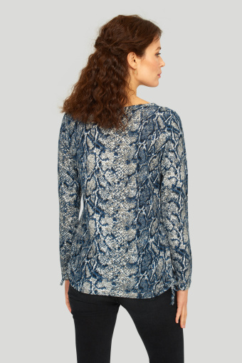 Sweter z miękkiej dzianiny w zwierzęcy print, szary Sweter z miękkiej dzianiny w zwierzęcy print, szary