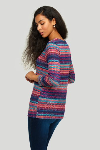 Sweter z miękkiej dzianiny z nadrukiem Sweter z miękkiej dzianiny z nadrukiem