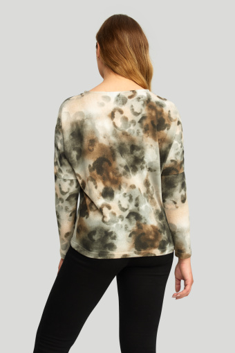 Miękki, dzianinowy z kolorowym nadrukiem