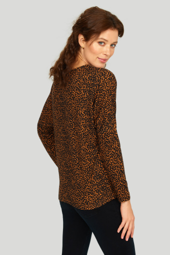 Sweter z miękkiej dzianiny z nadrukiem