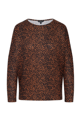 Sweter z miękkiej dzianiny z nadrukiem