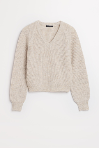 Stylowy sweter z dekoltem w serek