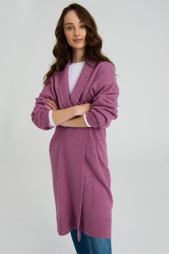 Długi kardigan oversize, ciemny róż Długi kardigan oversize, ciemny róż