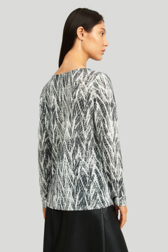 Szary sweter ze zwierzęcym nadrukiem Szary sweter ze zwierzęcym nadrukiem