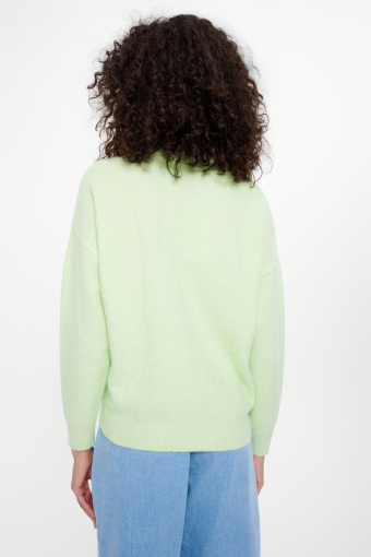 Pastelowy sweter z dekoltem V