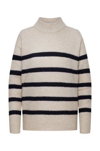 Kremowo-czarny sweter w paski Kremowo-czarny sweter w paski