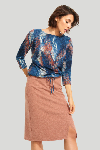 Sweter z miękkiej dzianiny z nadrukiem