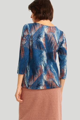 Sweter z miękkiej dzianiny z nadrukiem