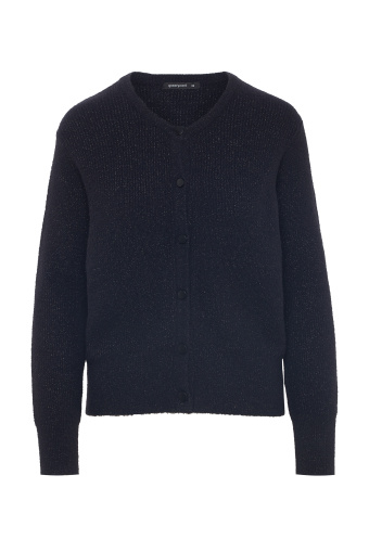 Elegancki, czarny kardigan z błyszcząca nitką