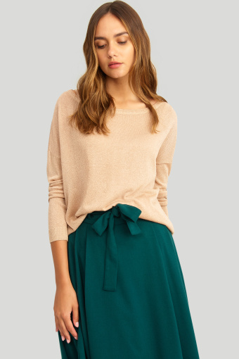 Sweter o luźnym kroju z połyskująca nitką