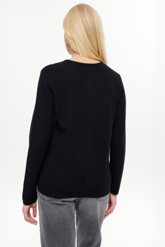 Dopasowany czarny kardigan