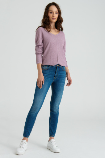 Wiskozowy sweter z błyskiem, jasny fiolet Wiskozowy sweter z błyskiem, jasny fiolet