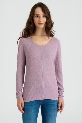 Wiskozowy sweter z błyskiem, jasny fiolet Wiskozowy sweter z błyskiem, jasny fiolet