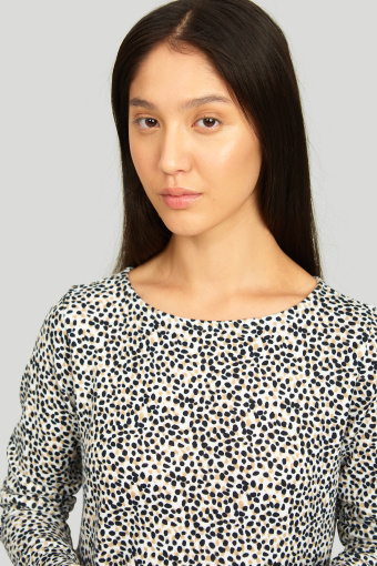 Uniwersalny sweter z czarno-beżowym nadrukiem