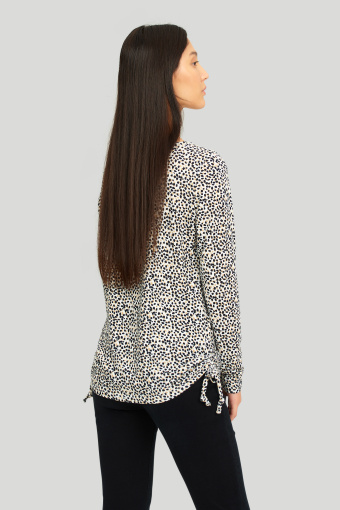 Uniwersalny sweter z czarno-beżowym nadrukiem