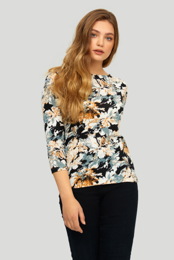 Sweter z miękkiej dzianiny z nadrukiem Sweter z miękkiej dzianiny z nadrukiem