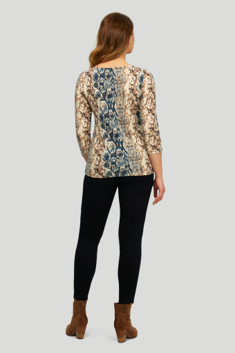 Sweter z miękkiej dzianiny z nadrukiem