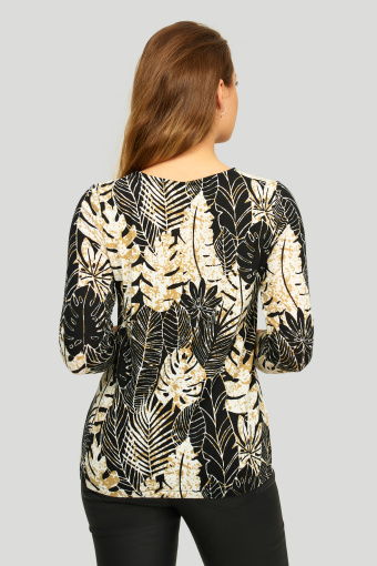 Sweter z miękkiej dzianiny z nadrukiem