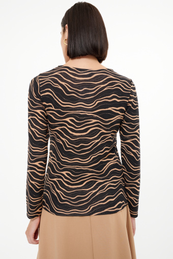 Czarno-brązowy printowany sweter Czarno-brązowy printowany sweter