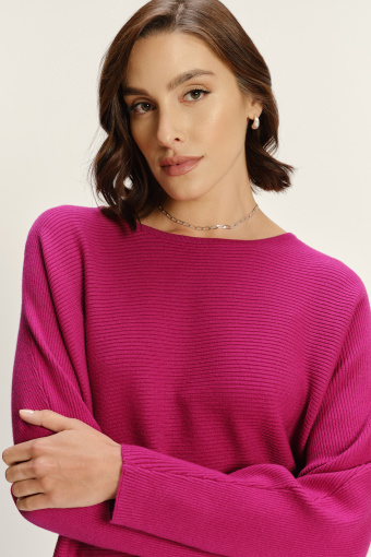 Sweter typu nietoperz w kolorze fuksji