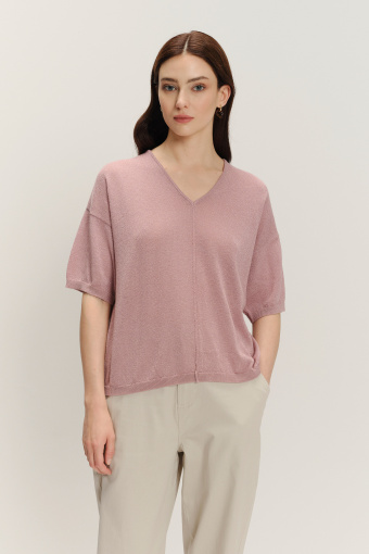Sweter oversize w kolorze brudnego różu