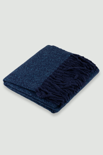 Gruby, ciemnoniebieski szal