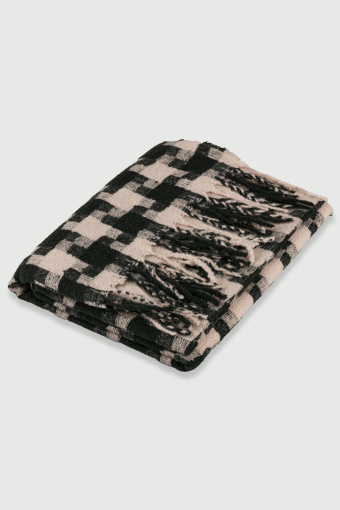 Biało-czarny szal w kratę