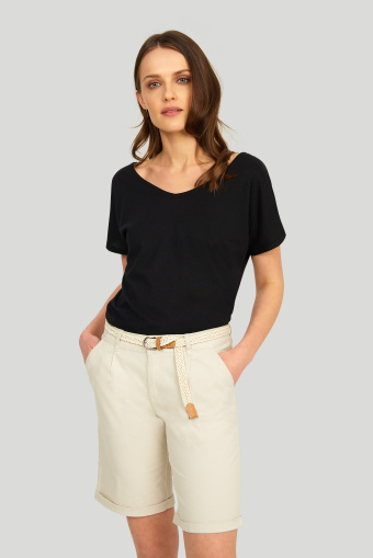 Bawełniane szorty z paskiem