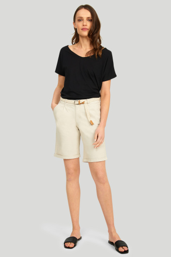 Bawełniane szorty z paskiem