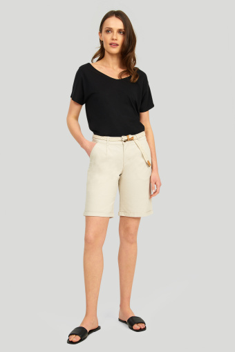 Bawełniane szorty z paskiem