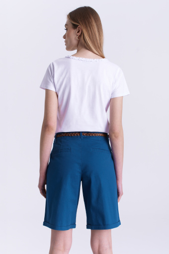 Ciemnoturkusowe, klasyczne szorty Ciemnoturkusowe, klasyczne szorty