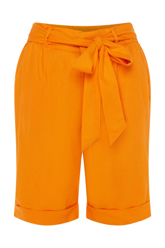 Lniane, pomarańczowe szorty Lniane, pomarańczowe szorty