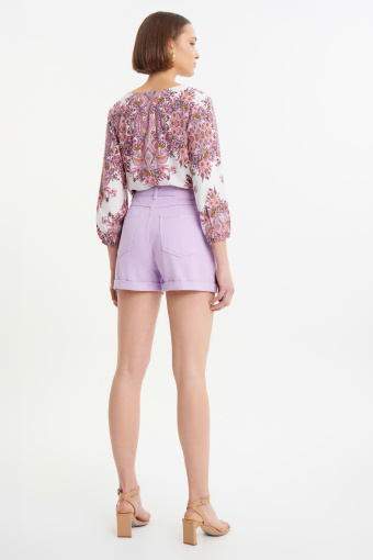 Jeansowe szorty kolorze lawendy