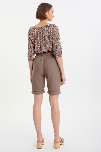 Lniane szorty w kolorze coffee Lniane szorty w kolorze coffee