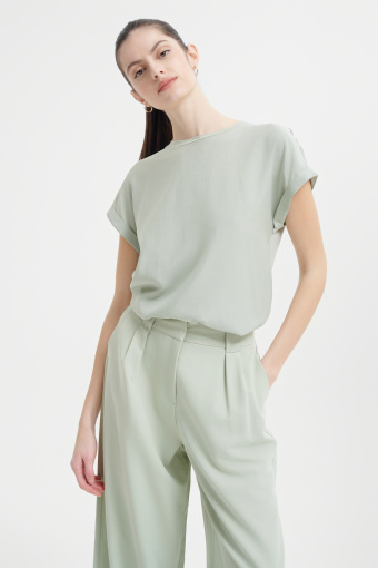 Gładki T-shirt w miętowym kolorze 