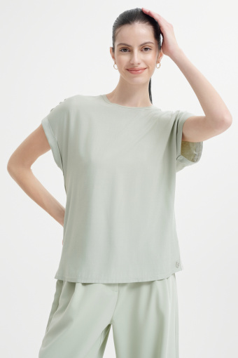 Gładki T-shirt w miętowym kolorze 