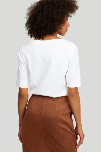 Bawełniany top z rękawem do łokcia